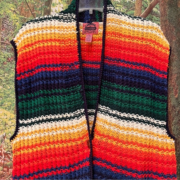 Vintage Cambridge Country Store Dry Goods multicolor rainbow knit sweater vest - Picture 3 of 10